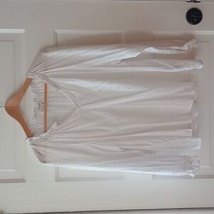 J.Crew swiss dot cotton top, size XL, 100% cotton, white